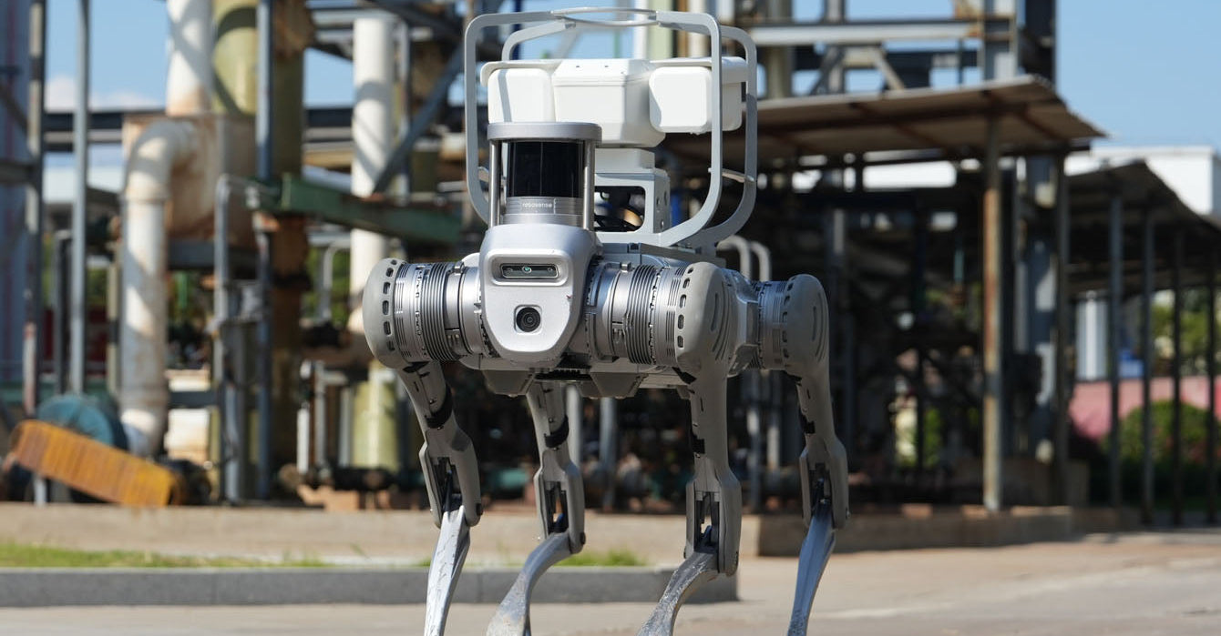unitree b2 and b2-w quadrupeds are built for autonomous industrial inspection and other operations with acoustic sensors ptz cameras depth sensors 3d and 4d lidar units for fully autonomous software integration for digital twin on industrial platforms such as oil refinery power plant thermo nuclear and petrol power plants for electricity and has high robotic payload
