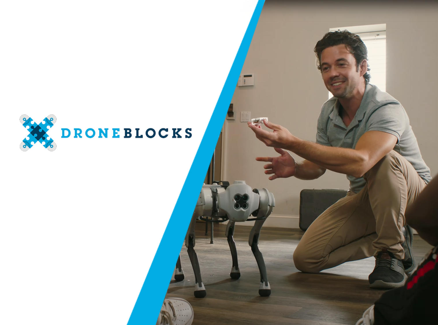 drone blocks stem education for quadruped robotic dogs and other robots for colleges and universities high schools technical schools and all other robotics education institutions