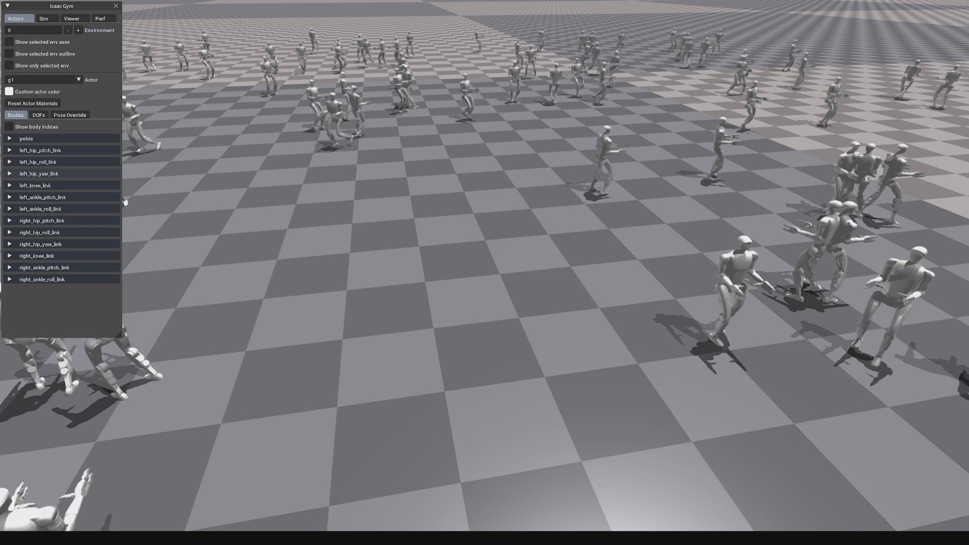 Load video: A clear demonstration of how G1 humanoids are simulated in NVIDIA Isaac Gym software