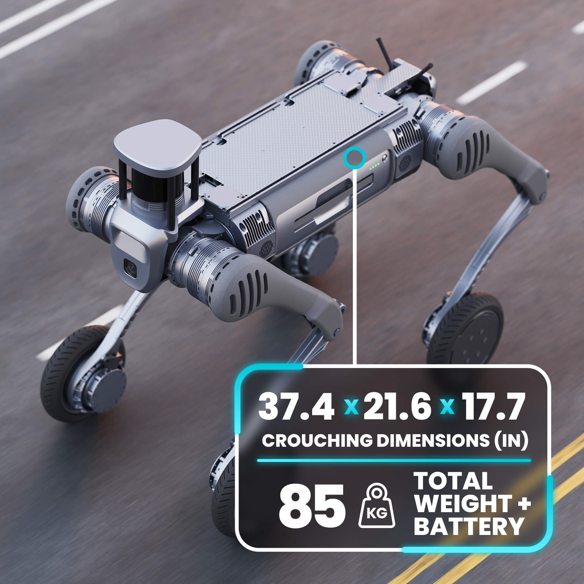 Unitree B2 - W Industrial Quadruped Robotic Dog with Wheels - RoboStore