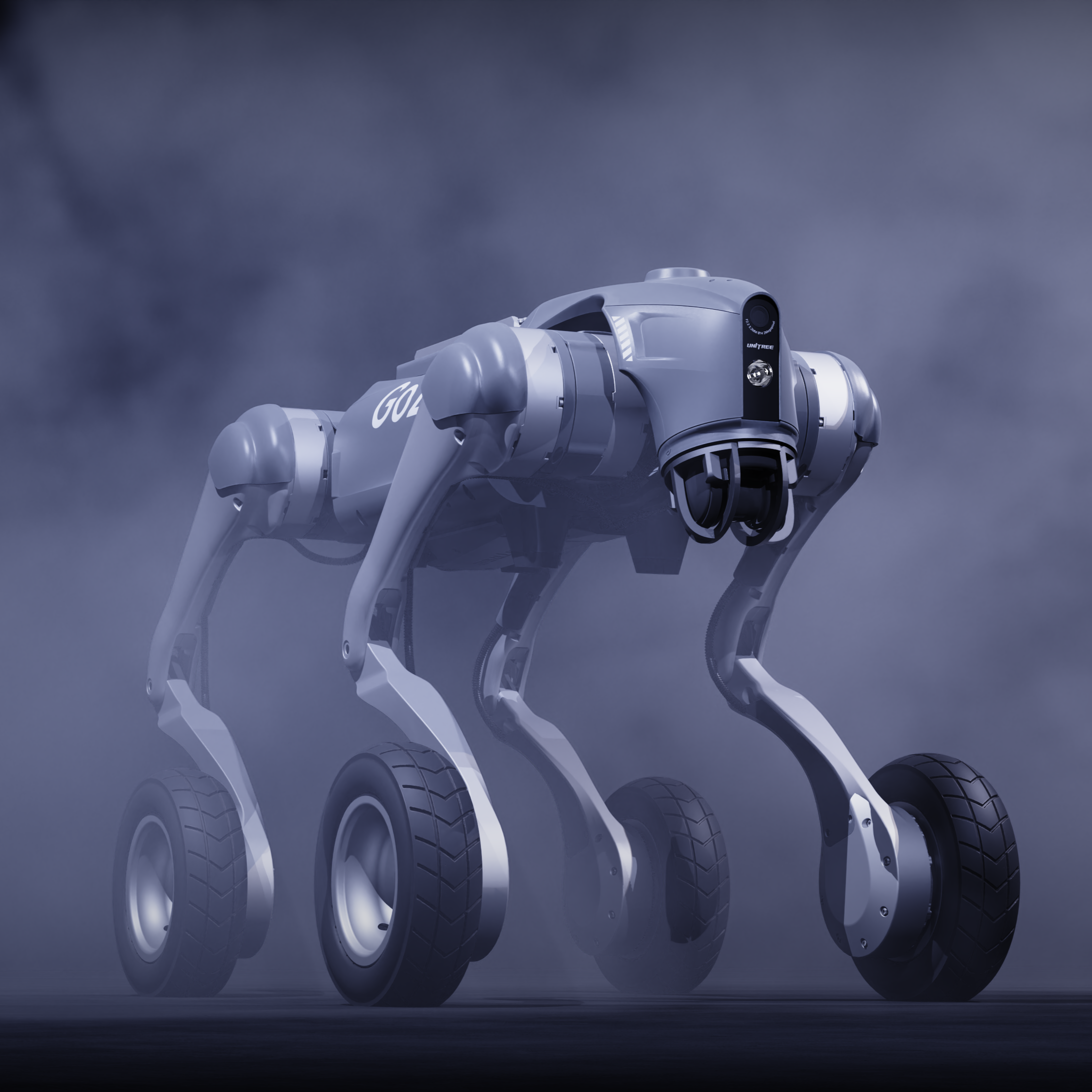 Unitree Go2-W AI Quadruped Robot Dog with Wheels